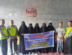 Satlantas Polres Binjai Gelar Sosialisasi Tertib Berlalu Lintas dan Beri Bantuan ke Pesantren